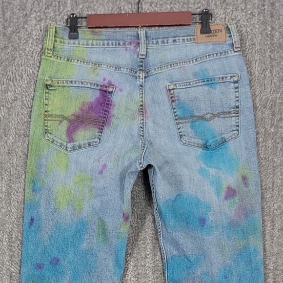Denizen From Levis Jeans Mens 32x29* Blue 231 Athletic Fit Stretch Denim Tie Dye - Picture 9 of 12